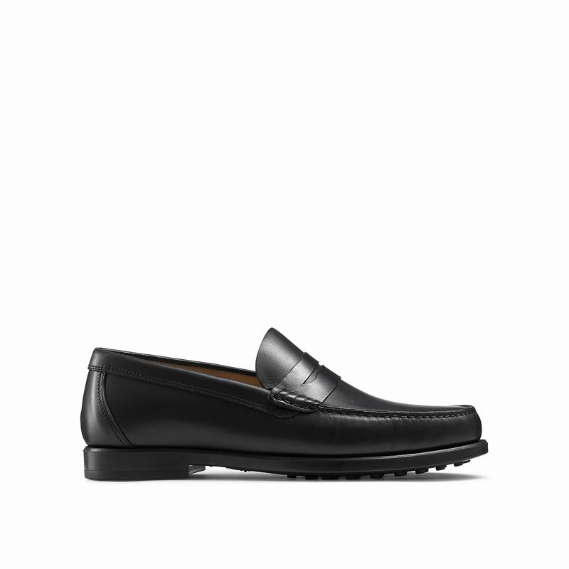 Russell & Bromley Hard Wear Mens Slip-On Loafers Black |RXK4179LT|